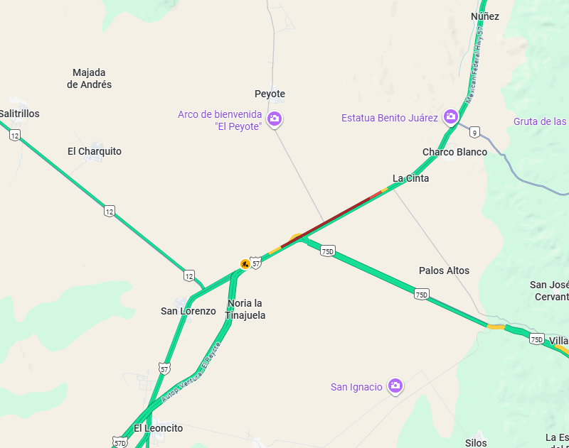Buen día, tiene información de la carga vehicular en la carretera San Luis Potosí - Matehuala a la altura del KM 68 con dirección a San Luis Potosí <a href="/CAPUFE/">CAPUFE</a> <a href="/088_GN/">088_GN</a>