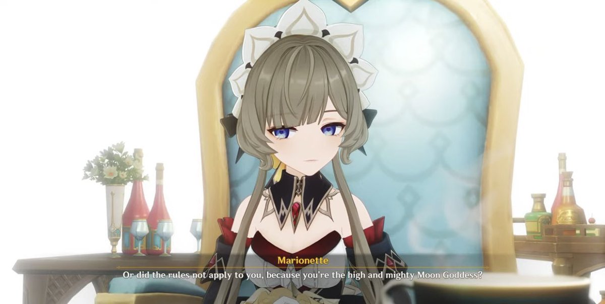 sandbinadaily's tweet image. // genshin 6.3 aq spoilers

SHE’S GIVIBG HER COOKIES… 🥺 SANDRONE DIDN’T EVEN KICK COLUMBINA OUT OF HER ROOM AND HANDED HER COOKIES AFTER COLUMBINA WOKE UP 😭 WHAT’S UP WITH YOU TWO