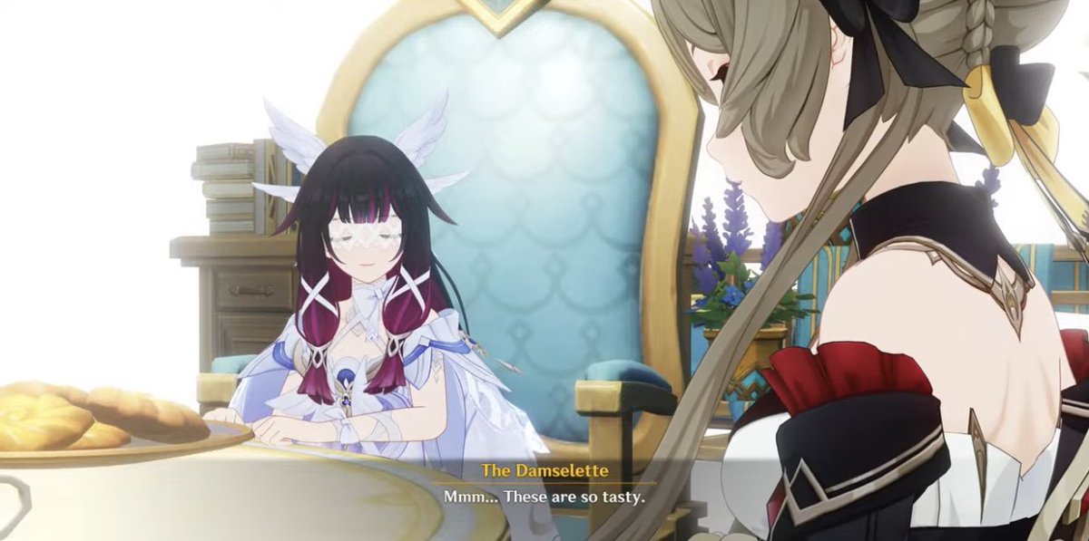 sandbinadaily's tweet image. // genshin 6.3 aq spoilers

SHE’S GIVIBG HER COOKIES… 🥺 SANDRONE DIDN’T EVEN KICK COLUMBINA OUT OF HER ROOM AND HANDED HER COOKIES AFTER COLUMBINA WOKE UP 😭 WHAT’S UP WITH YOU TWO