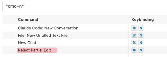 this command default keyboard shortcut is pure evil