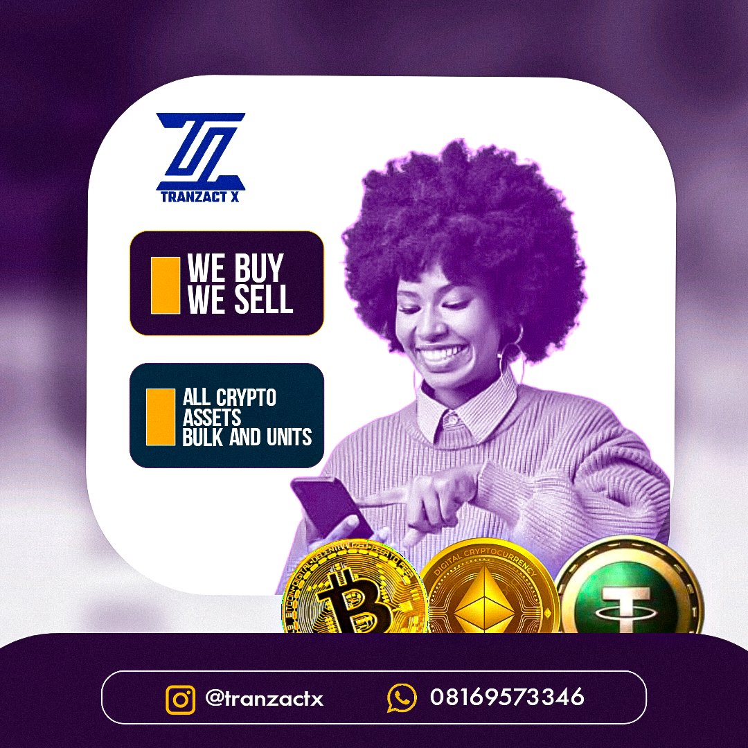 Always ACTIVE and Tranzacting...💯 Buy and Sell all CRYPTO assets with us  @Tranzactx