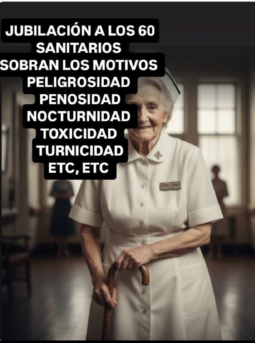 JUBILACIÓN A LOS 60 SANITARIOS 
SOBRAN LOS MOTIVOS <a href="/UGT_Comunica/">UGT</a> <a href="/CSIFSanidadNaci/">CSIF Sanidad Nacional</a> <a href="/UGTSanidaMadrid/">UGT Sanidad Madrid</a> <a href="/SATSE_Andalucia/">SATSE Andalucía</a> <a href="/Sindicato_SATSE/">SATSE</a> <a href="/SATSE_Madrid/">SATSE Madrid</a> @fsscco <a href="/portusanidad/">Marea Blanca Sevilla</a> <a href="/CSIFSanidadNaci/">CSIF Sanidad Nacional</a> <a href="/CSIFAndalucia/">CSIF Andalucía</a>  <a href="/UGT_Andalucia/">UGT Andalucia</a>  #estatutoparaavanzar