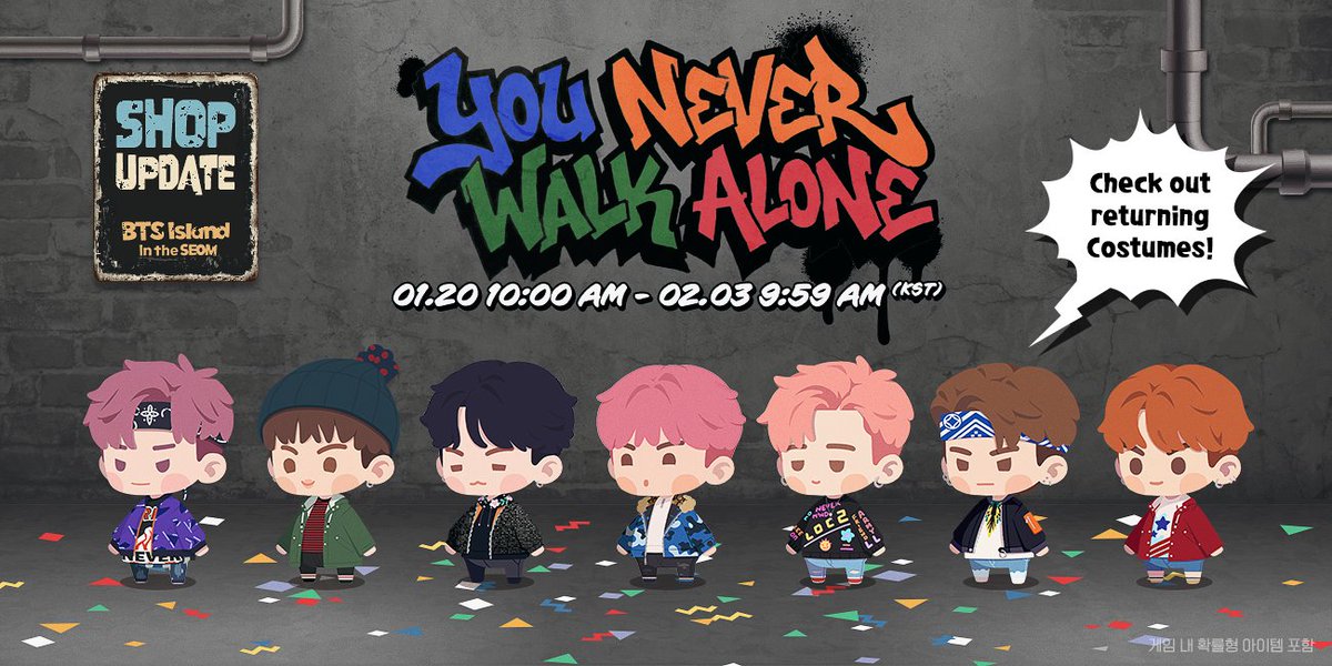 INTHESEOM_BTS's tweet image. 👕 COSTUME SHOP UPDATE

차가운 바람에 마음까지 얼어붙은 요즘,
꽃피는 봄날을 기다리며 듣는 앨범🌸
🚏 YOU NEVER WALK ALONE!

그때의 감동을 그대로 재현한 코스튬이
다시 상점에 찾아왔어요! 🛍️💜

🏝 drima.ge/644VK

#인더섬 #IntheSEOM #BTSIsland