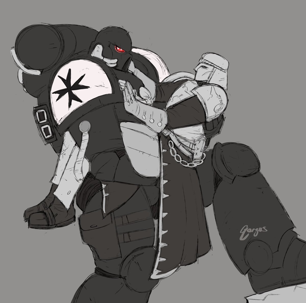 Black Templar x Maccabian Janissary size diff Yaoi