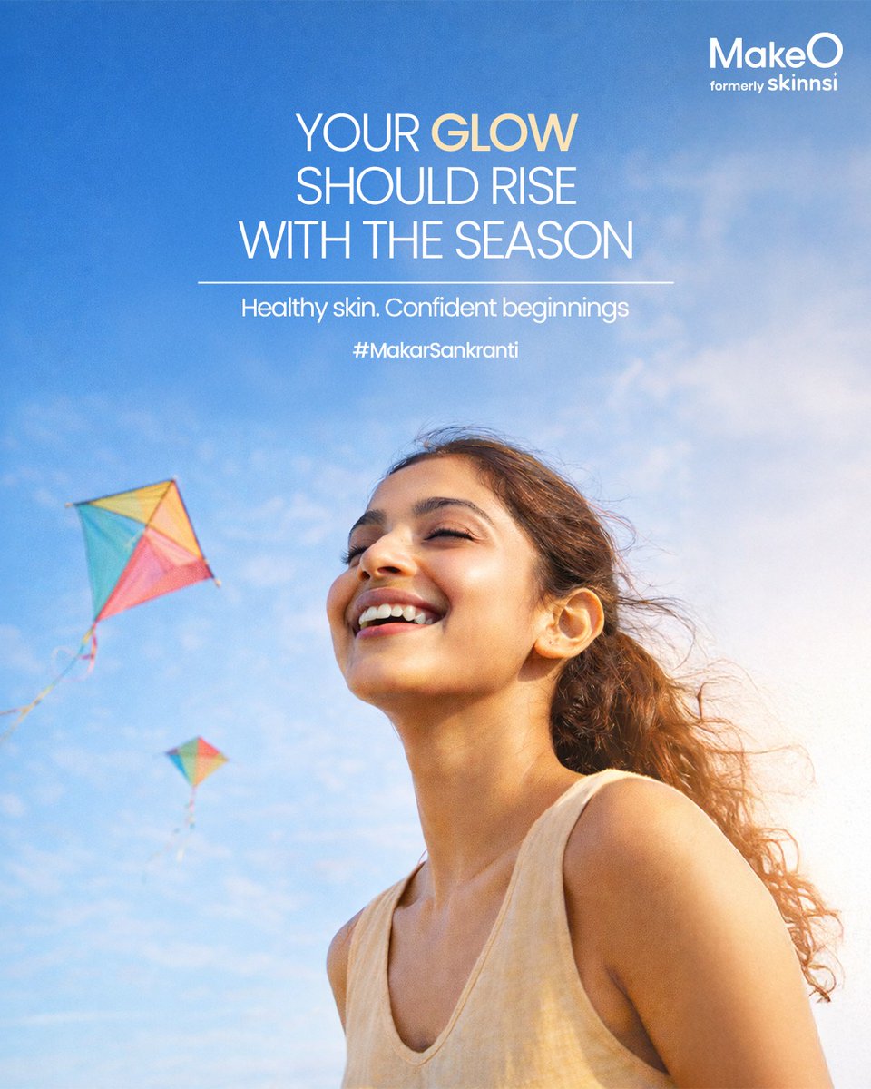 makeO_skin's tweet image. Colourful skies, a new season, and a glow that feels like you.

At MakeO, we’re here to help you step into a new era of confidence, today and every day. 
Happy Makar Sankranti!

#MakeO #HappyMakarSankranti #GlowingSkin #MakeOver