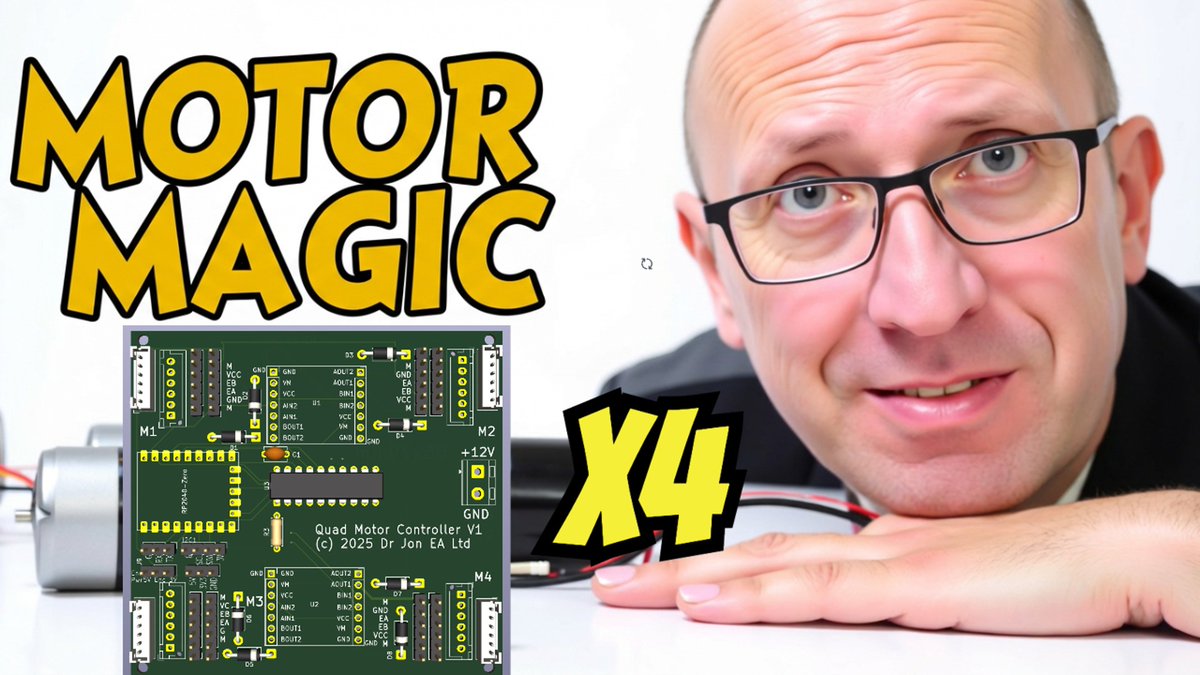 DrJonEA's tweet photo. Too many wires on my L298N modules.... Custom Quad Motor driver PCB using the AT8236.
https://t.co/EBRZydwLY7
#rp2040 #raspberrypipico #iot #microcontroller #clang #cpplang #rpipico #ros2 #microros #robotics https://t.co/nfB4P9qqia