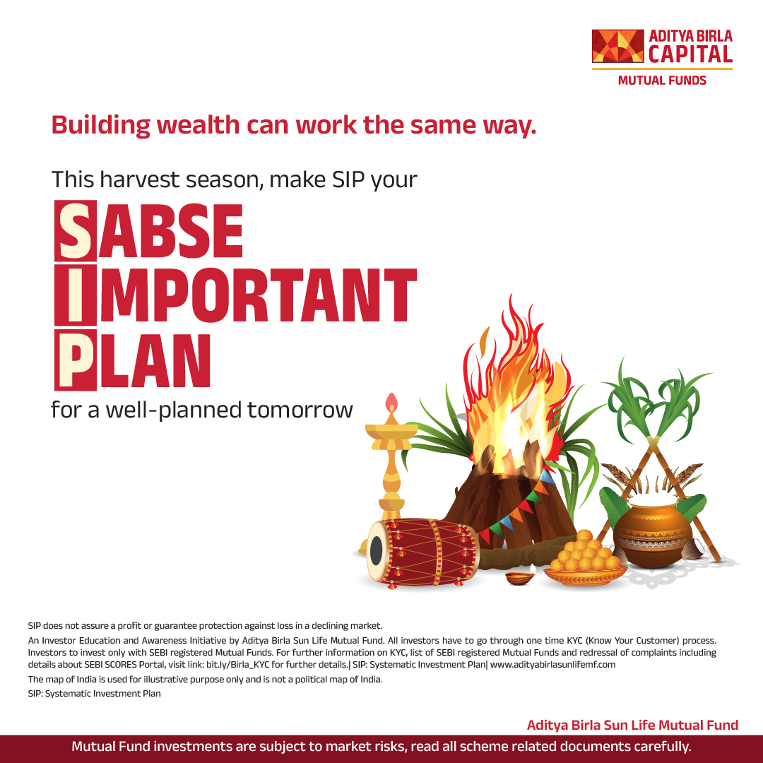 abslmf's tweet image. From Pongal to Makar Sankranti, harvest festivals remind us that patience and consistency pay off 🌾

Make SIP your Sabse Important Plan this season.

To know more, visit: tinyurl.com/nuhuw52h

#SabseImportantPlan #SIPInvesting #SeasonOfGrowth