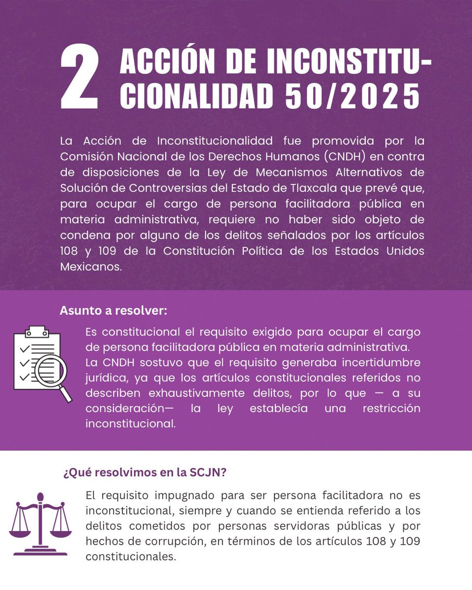 Desde la Ponencia a mi cargo presenté al Pleno de la SCJN dos asuntos relevantes:
Controversia Constitucional
374/2024 (Chihuahua)
Acción de Inconstitucionalidad
50/2025 (Tlaxcala)
En ambos casos, el Pleno de la <a href="/SCJN/">Suprema Corte</a> tomó decisiones que fortalecen el orden constitucional.