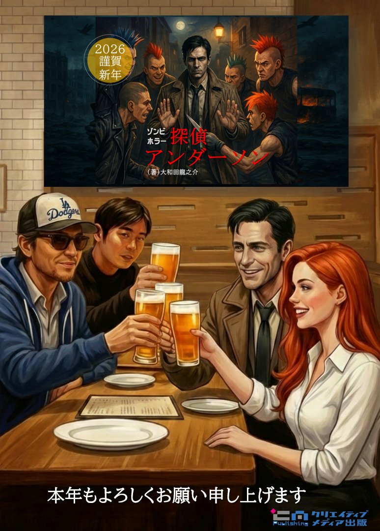 2026「謹賀新年」本年も宜しくお願い申し上げます｜「ホラー＆ミステリー大賞」賞状＆副賞100万円 [「ゾンビホラー」探偵アンダーソン（著）大和田龍之介
live.pearlharbor.jp/horror/?p=1186 
#クリエイティブメディア出版 #発狂山 #ミステリー大賞 #ゾンビ #ホラー #都市伝説 #私が見た未来