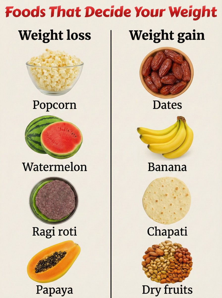 Weight loss vs. Weight gain foods
