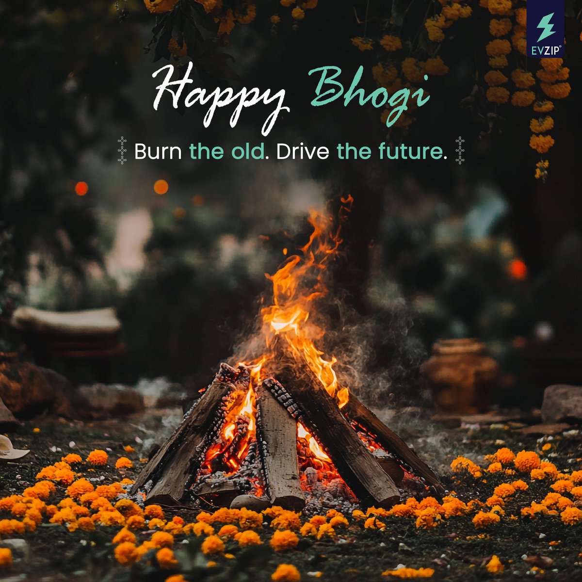 🔥 భోగి శుభాకాంక్షలు 🔥

Happy Bhogi from all of us at EVZIP!

As we celebrate the spirit of renewal, let’s leave behind what pollutes and move towards what protects.

This Bhogi,
✨ Burn the old.
⚡ Drive the future.
🌱 Choose clean, electric, and sustainable mobility.