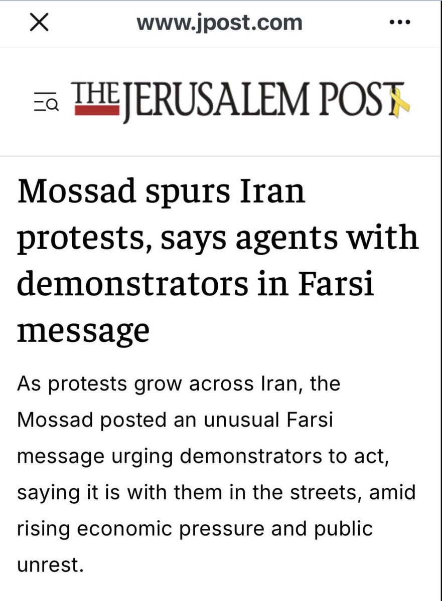 La_SemiYA_dl_VD's tweet image. La prensa Israelí confirma que las protestas en Irán han sido obra del Mossad

También han salido imágenes de“pacíficos protestantes”disparando a la multitud

Parece ser que han intentado un Euromaidán Iraní y les ha salido rana

El que tenga ojos,que vea👇