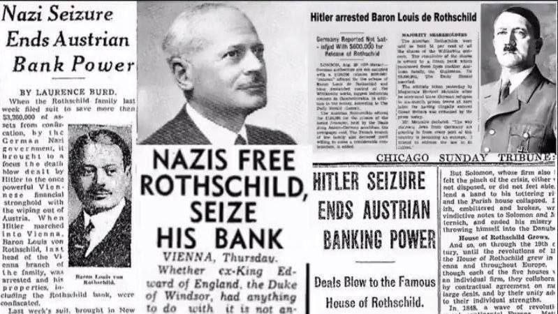 iluminatibot's tweet image. Hiitler arrested The Rothschilds in Germany in 1933, Austria in 1938, and France in 1940, and seized their assets. 

By taking Germany out of the Rothschild owned banking system he transformed Germany into a superpower.

The Rothschild family had attempted to infiltrate America…