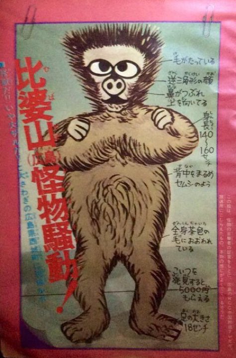 ikkyujapan's tweet image. #週刊少年サンデーのグラビアを飾るに相応しい者
ヒバゴン！
幼児期に少年サンデーの表紙をめくった瞬間にコノ画像が出て、トラウマになった恐怖を今の子供にも味あわせるべきでありんす！