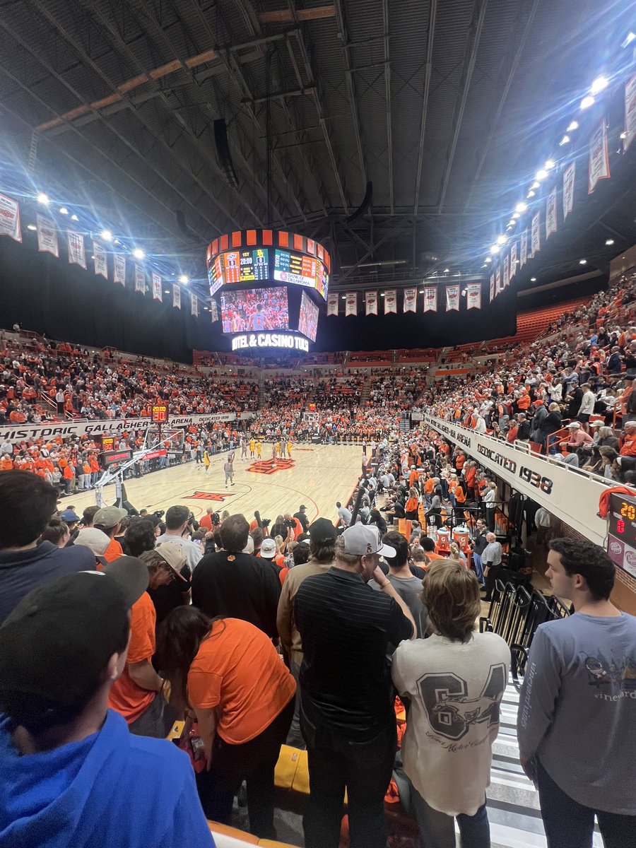 Zac_Berger_'s tweet image. Definitely a tough game tonight but shoutout the Loyal and True for showing up tonight. Best crowd for a basketball game so far this season #OSU #GoPokes #OKState #OSUMBB