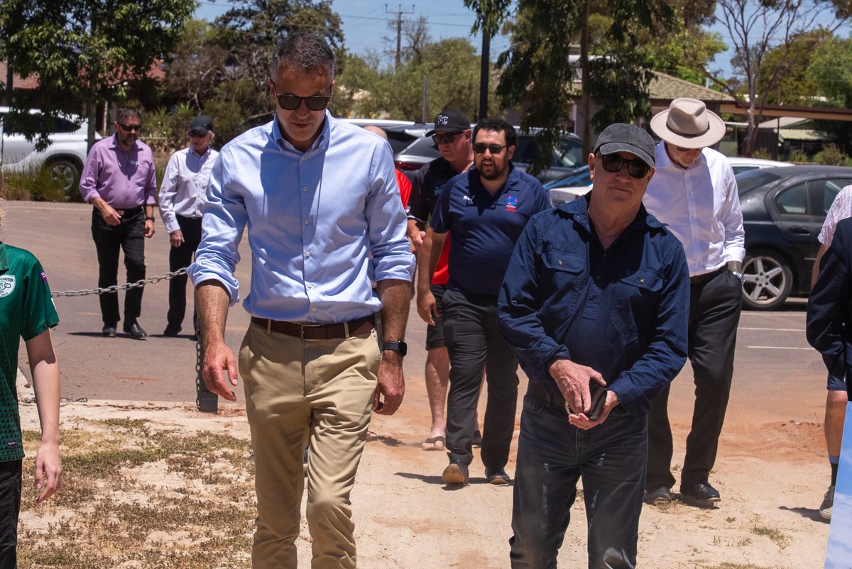 PMalinauskasMP's tweet photo. I’m in Whyalla with our local Member, Eddie Hughes - checking out the progress of the new Whyalla Sports Hub, a commitment that we’re delivering.

This new Hub will transform the Whyalla Secondary College site to support young athletes and their families across the Spencer Gulf. https://t.co/QDCC4TQQ9w