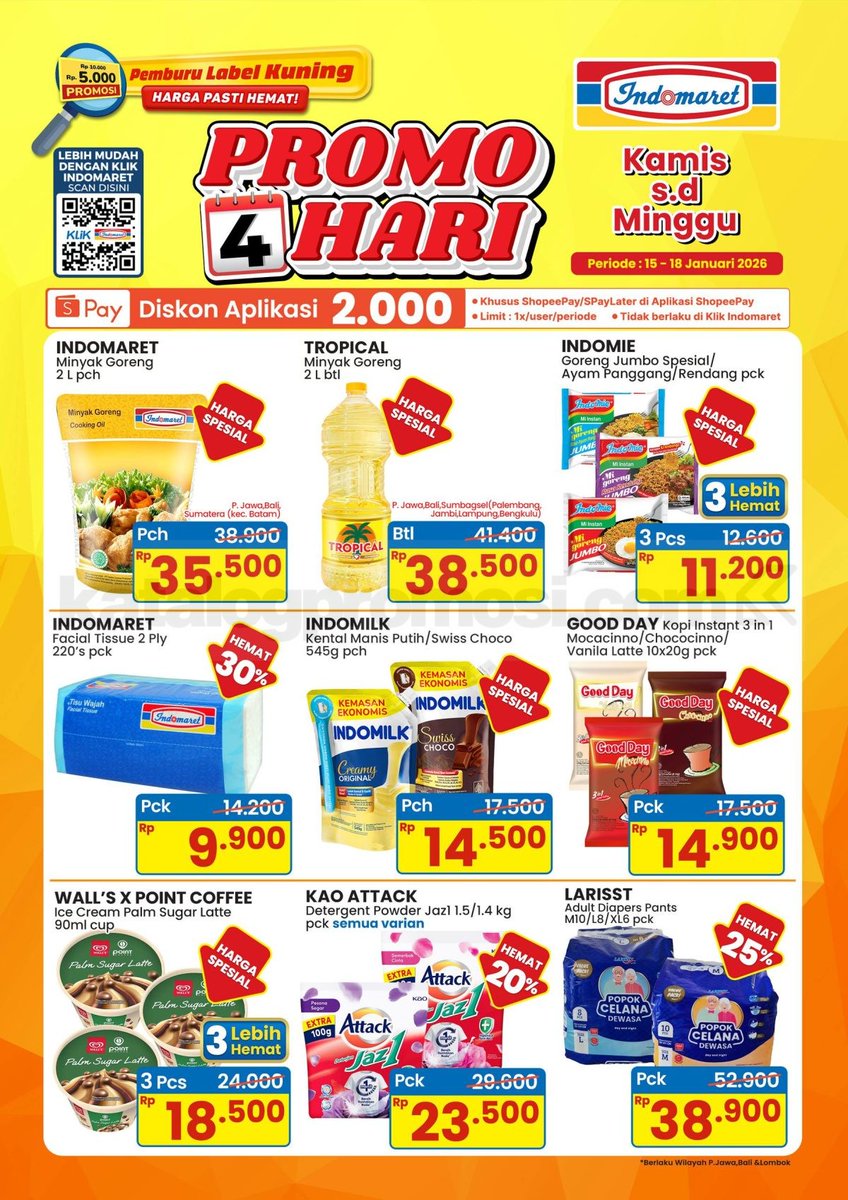 katalogpromosi's tweet image. YUK INTIP DULUAN ‼️

PROMO JSM INDOMARET TERBARU
periode 15-18 JANUARI 2026

langsung aja cek katalognya di sini 👉 katalogpromosi.com/promo-jsm-indo…

#PromoJSM #PromoIndomaret #PromoWeekend