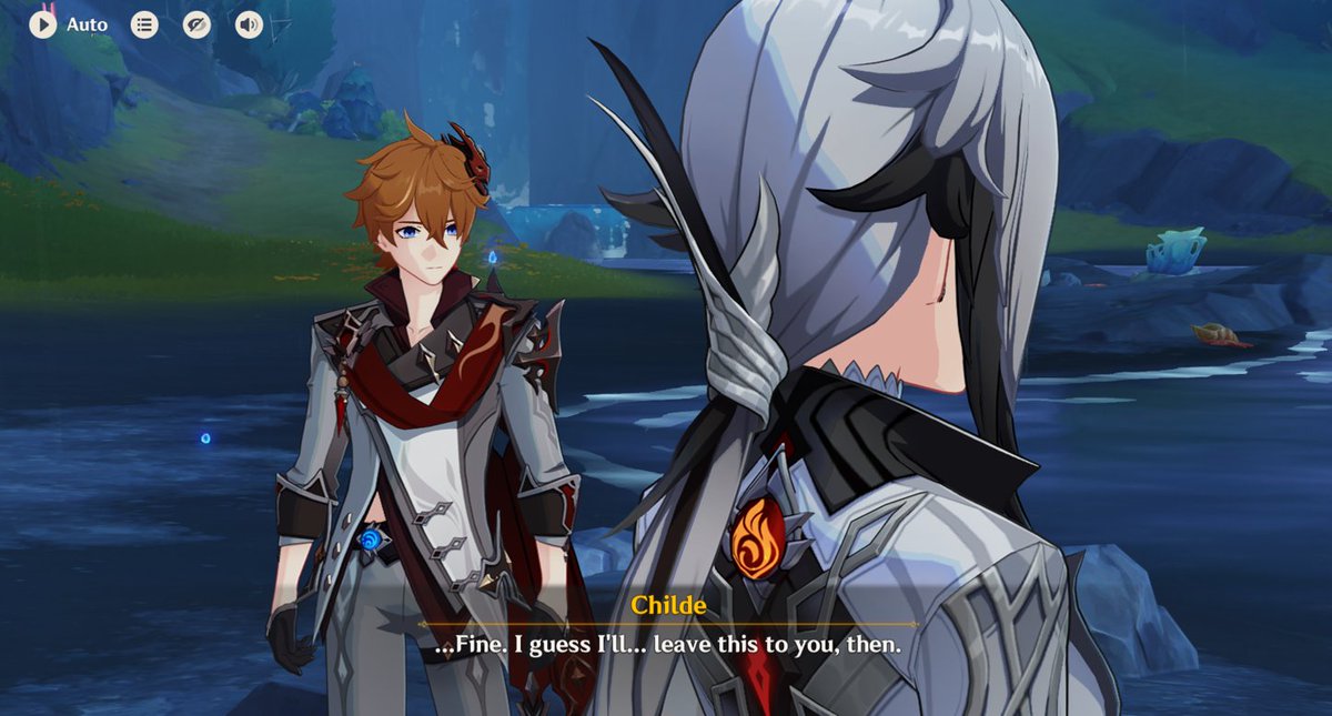 luna IV archon quest spoilers /

childe immediately jumping into antsy "i need to rescue them right now" mode as soon as he heard the traveler was captured by dottore...  :(