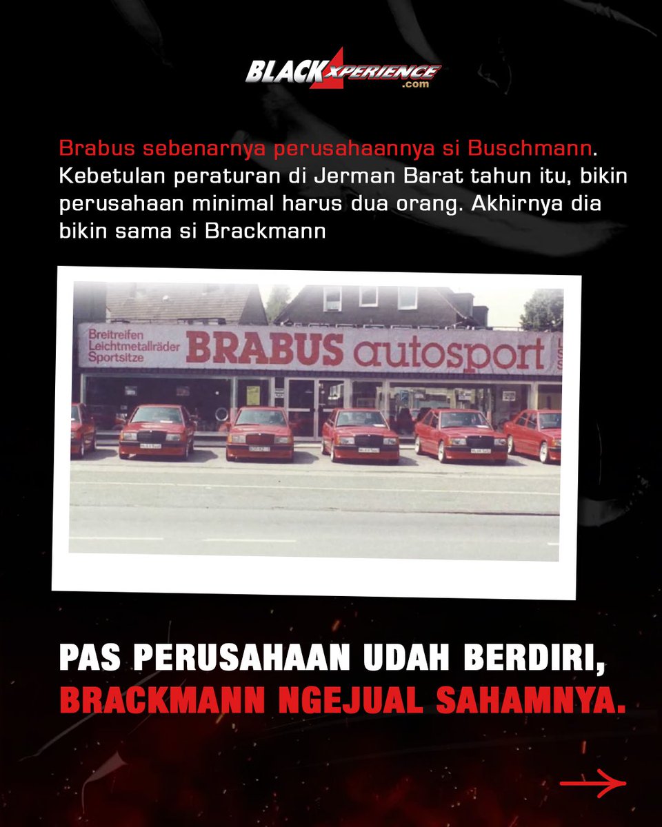 blackxperience's tweet image. Mobil Mercedes lo kok logonya huruf “B”? Bootleg ya nih… 😨😨
Bisa jadi punya lo itu Brabus. 

Sebenernya apa sih Brabus itu?
Mau tau? Gasss langsung lo geser aja slidesnya bro!! 🚀🔥

#BlackXperience #CarMods #CarEnthusiasts #Brabus