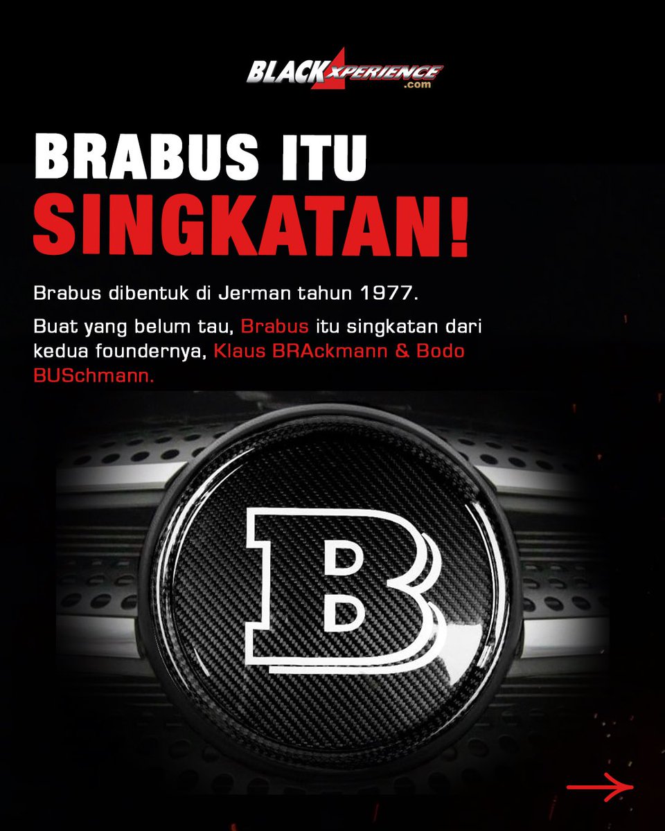 blackxperience's tweet image. Mobil Mercedes lo kok logonya huruf “B”? Bootleg ya nih… 😨😨
Bisa jadi punya lo itu Brabus. 

Sebenernya apa sih Brabus itu?
Mau tau? Gasss langsung lo geser aja slidesnya bro!! 🚀🔥

#BlackXperience #CarMods #CarEnthusiasts #Brabus