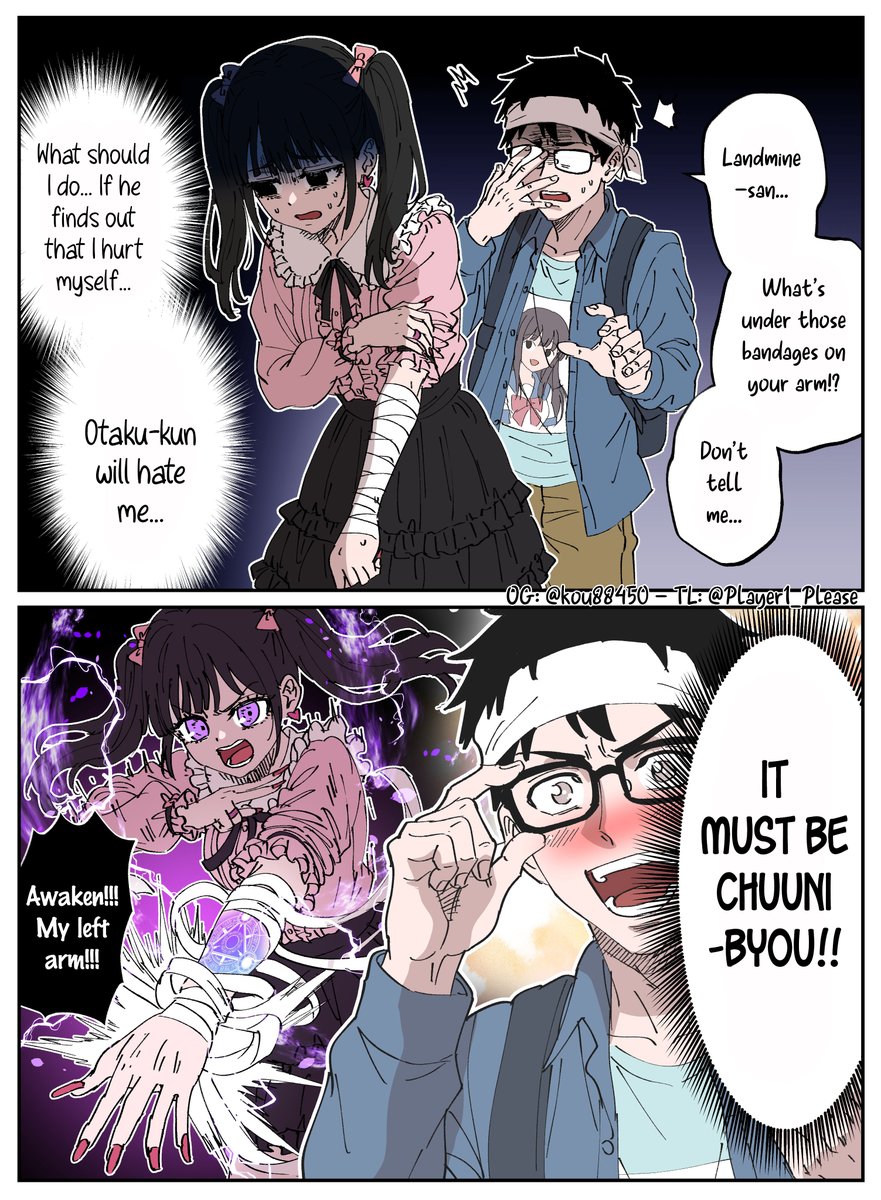 Player1_Please's tweet image. A landmine girl whose secret was found out by an otaku guy.
Eng ver🪄👓