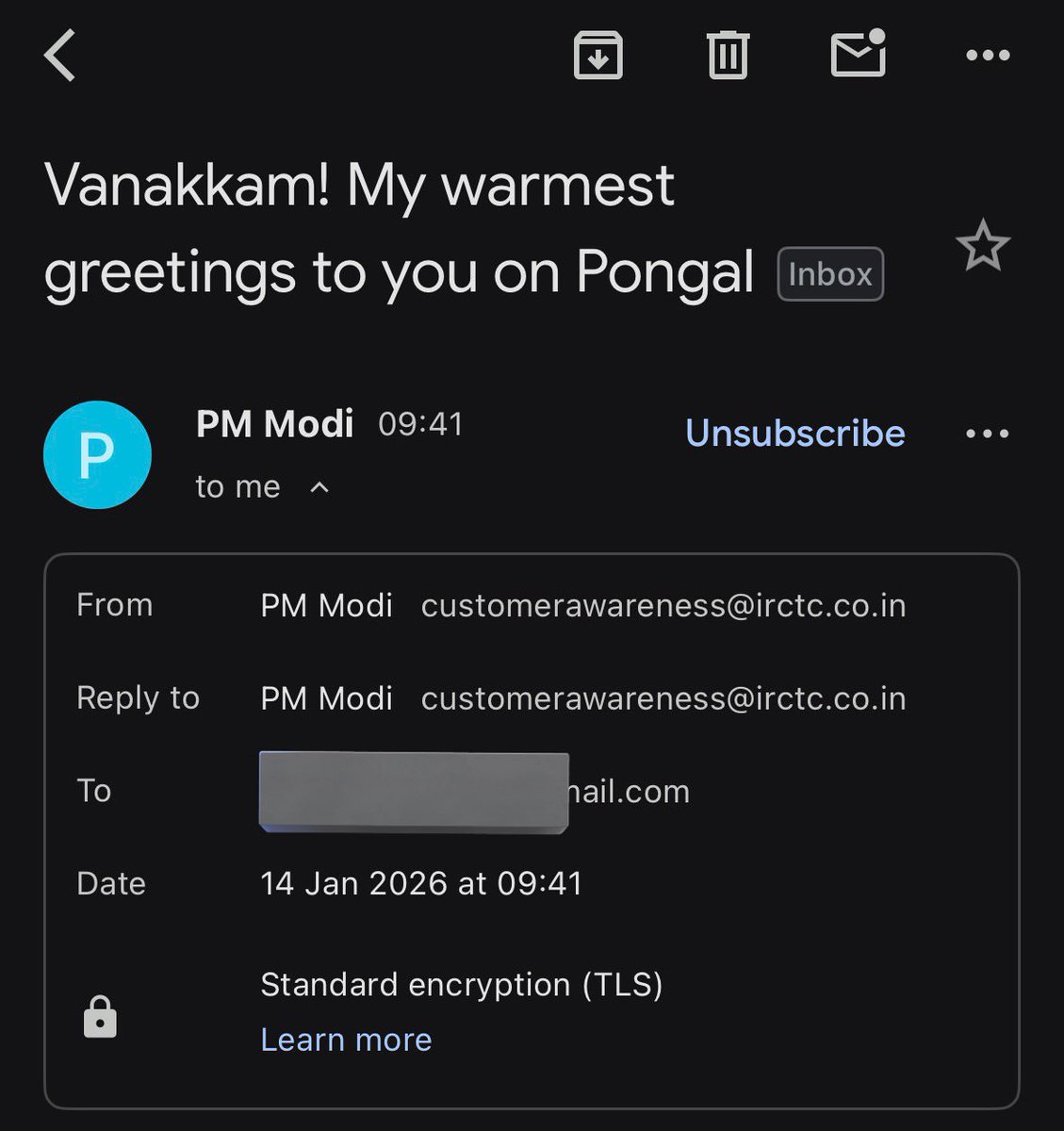nee yaarra enaku wish panna🤨

i still wonder how pradhamarrr kedi uses irctc customer awareness to send such mails