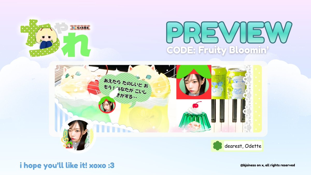 bjsiness's tweet image. hi- help repost? terimakasih! 🍎

finally aku open titipan untuk katalog baru aku, "Fruity Bloomin" dengan SPECIAL PRICE yaitu 6OOO! aku optipnya sampai tanggal 19 ini yaa, jadi jangan sampai ketinggalan! 🙀 untuk info pemesanan bisa lihat tweet dibawah!

#zonauang #zonajajan