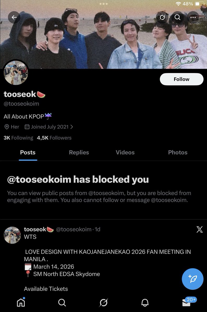 7kekekeke's tweet image. ‼️SCAMMER ALERT CONCERT TICKET‼️

account seemed legit &amp;amp; responsive at first, but after payment excuses their proxy was offline and promised a refund but ended up blocked me😡

please be careful with this account @/ tooseok @/ tooseokoim

BANK : BRI 334901029943501
NAMA: Romi