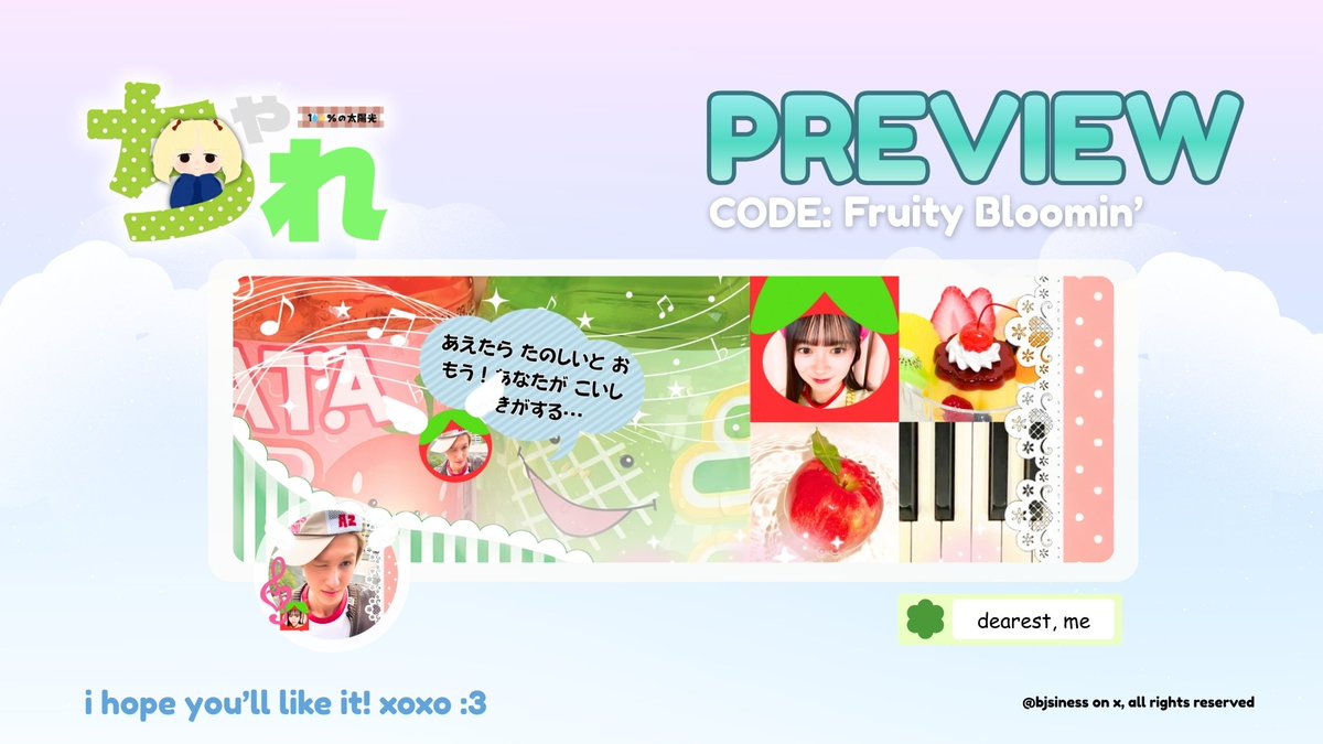 bjsiness's tweet image. hi- help repost? terimakasih! 🍎

finally aku open titipan untuk katalog baru aku, "Fruity Bloomin" dengan SPECIAL PRICE yaitu 6OOO! aku optipnya sampai tanggal 19 ini yaa, jadi jangan sampai ketinggalan! 🙀 untuk info pemesanan bisa lihat tweet dibawah!

#zonauang #zonajajan