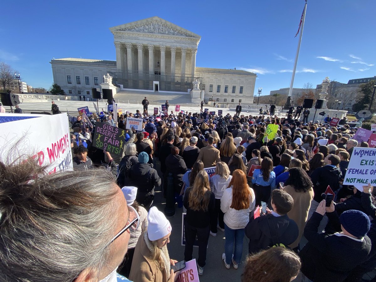 Grandmothers, mothers, young women, girls, dads, doctors, lawyers, Christians, Jews, atheists, black, white, Asian, Hispanic - all came together today to support female sports!  What a sight to see.