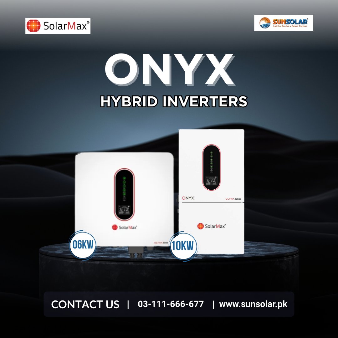 SunSolarLLP's tweet image. ⚡ 𝐒𝐨𝐥𝐚𝐫𝐌𝐚𝐱 𝐎𝐍𝐘𝐗 𝐇𝐲𝐛𝐫𝐢𝐝 𝐈𝐧𝐯𝐞𝐫𝐭𝐞𝐫𝐬

#SolarMax #OnyxInverter #HybridInverter #SolarInverter #HomeSolar #CommercialSolar #SolarEnergy #RenewableEnergy #SolarPakistan #SUNSOLAR