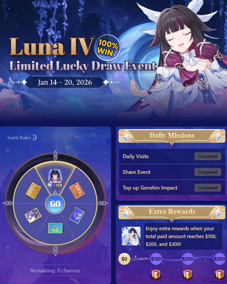 hu_pilot's tweet image. Lootbar is hosting a Wheel of Fortune with a chance to win FREE Welkin or 180 pulls!

Don’t miss this chance - try your luck!!

lootbar.gg/shop/HuTube