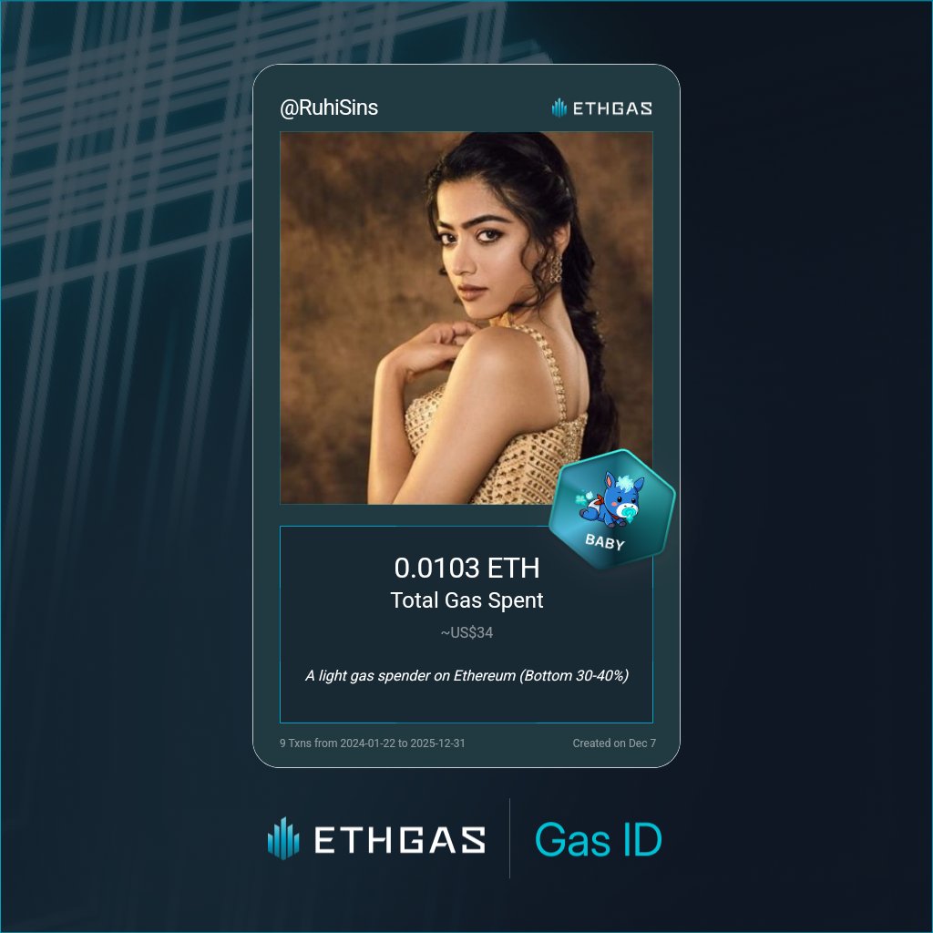 Just unlocked my Gas ID via ETHGas 🪪

I'm a Baby Jack with 0.0103 ETH spent on gas since Beacon Chain - now fueling my climb to the Gasless Future and earned 2 Beans already. 

Reveal yours at ethgas.com/community/gas-…