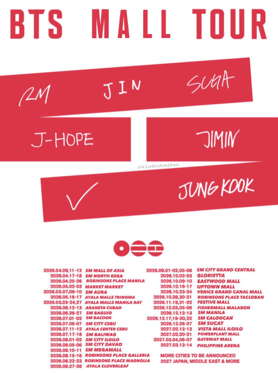 k1nGnAmj0on's tweet image. Hindi lang pala 2 days ang bts dito dahil hanggang 2027 talaga nila iikutin ang buong Pilipinas dito