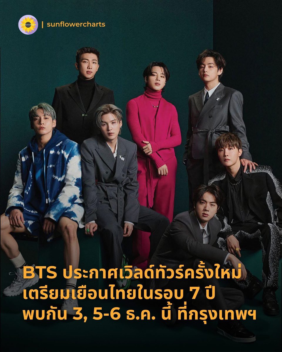 .<a href="/BTS_twt/">방탄소년단</a> BTS WORLD TOUR สร้างสถิติเวิลด์ทัวร์ของศิลปินเกาหลีที่มีรอบการแสดงมากที่สุดในประวัติศาสตร์ ด้วย 79 รอบ ใน 34 เมืองทั่วโลก

คอนเสิร์ตสเกลใหญ่ในรอบ 4 ปี นับตั้งแต่ BTS PERMISSION TO DANCE ON STAGE - LAS VEGAS ในปี 2022 เตรียมเปิดฉาก 9 เม.ย. นี้ ที่ Goyang Stadium คยองกีโด