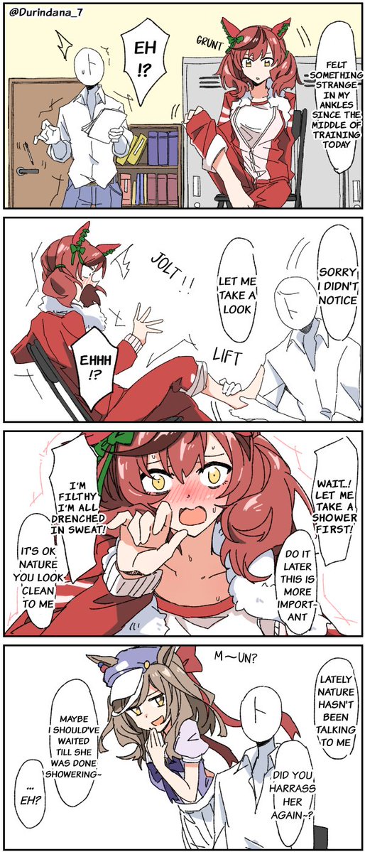 umamuchan's tweet image. Umamusume English Translation
"Versus check-up Nature"

#NiceNature
#Umamusume
#UmaTranslations
#英訳