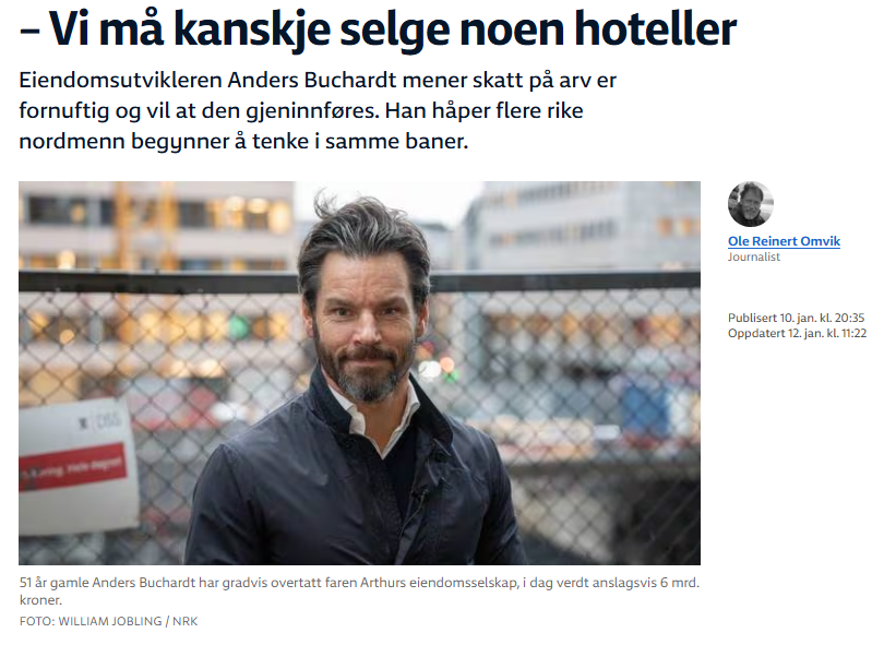 Ja til skatt på arv med eit botnfrådrag. Det er eit veldig nødvendig omfordelingstiltak.