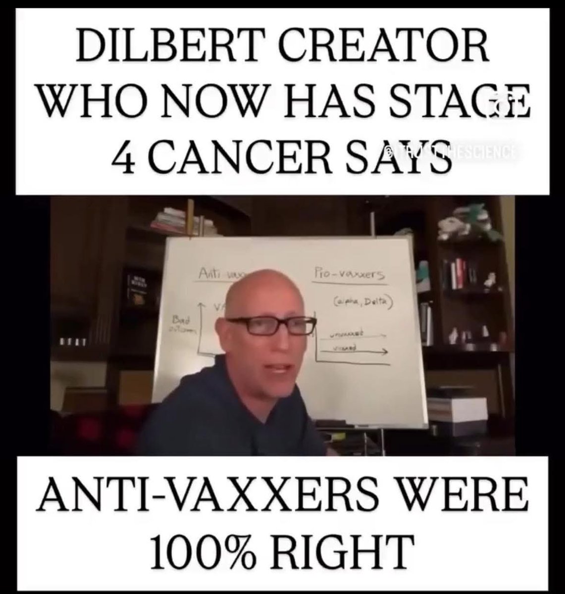 DiedSuddenly_'s tweet image. Scott Adams was one of millions of good, unsuspecting Americans who trusted their government and was deceived into taking the Covid Vaccine. 

Adams announced his stage 4 cancer diagnosis in May 2025, revealing that the cancer had spread from his prostate to his bones. He shared…