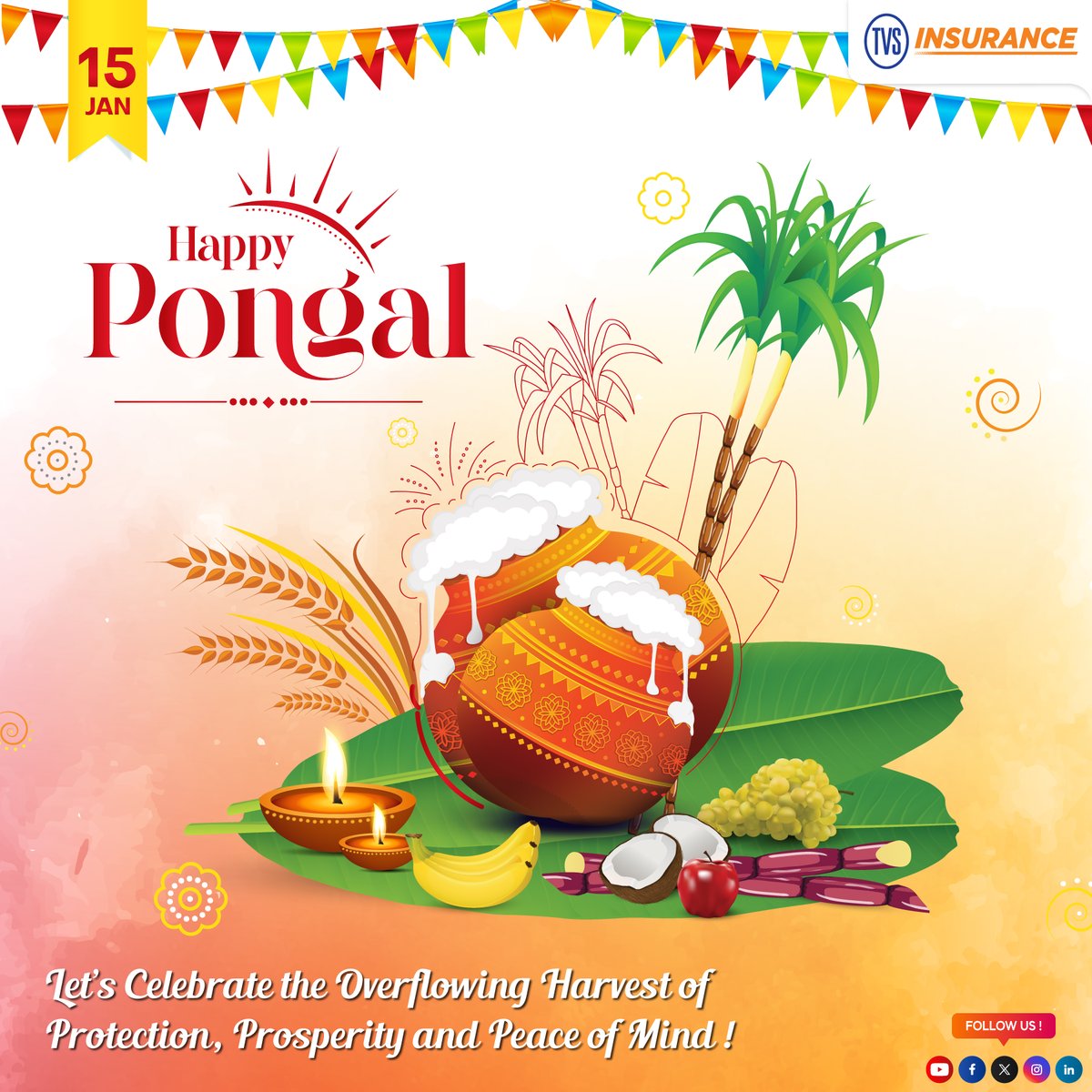 TVS_Insurance's tweet image. Warm wishes from TVS Insurance for a Happy and Prosperous Pongal! 🌾

#TVSInsurance #TVSInsuranceBroking #HappyPongal #Pongal2026 #PongalWishes #PongalGreetings #ThaiPongal #FestivalOfHarvest #insurance #HarvestFestival #PongalCelebrations #SouthIndianFestivals #IndianFestivals