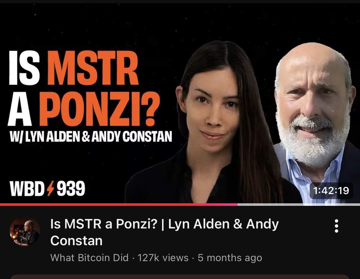 BitStrategy21's tweet image. All year, people called MSTR a Ponzi.

Ponzi-like.

Ponzi-optics.

Ponzi-adjacent.

Prominent Bitcoiners from across the industry lent their weight to these ridiculous claims.

I’ve kept a list of everyone involved. 

Even entertaining the question was an insult.

Danny Knowles…