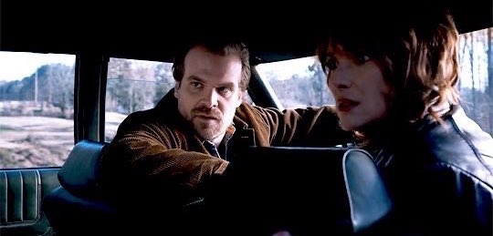 lumondropshot's tweet image. season 5 was such a flop we didn’t even get joyce and hopper being a team solving mysteries together