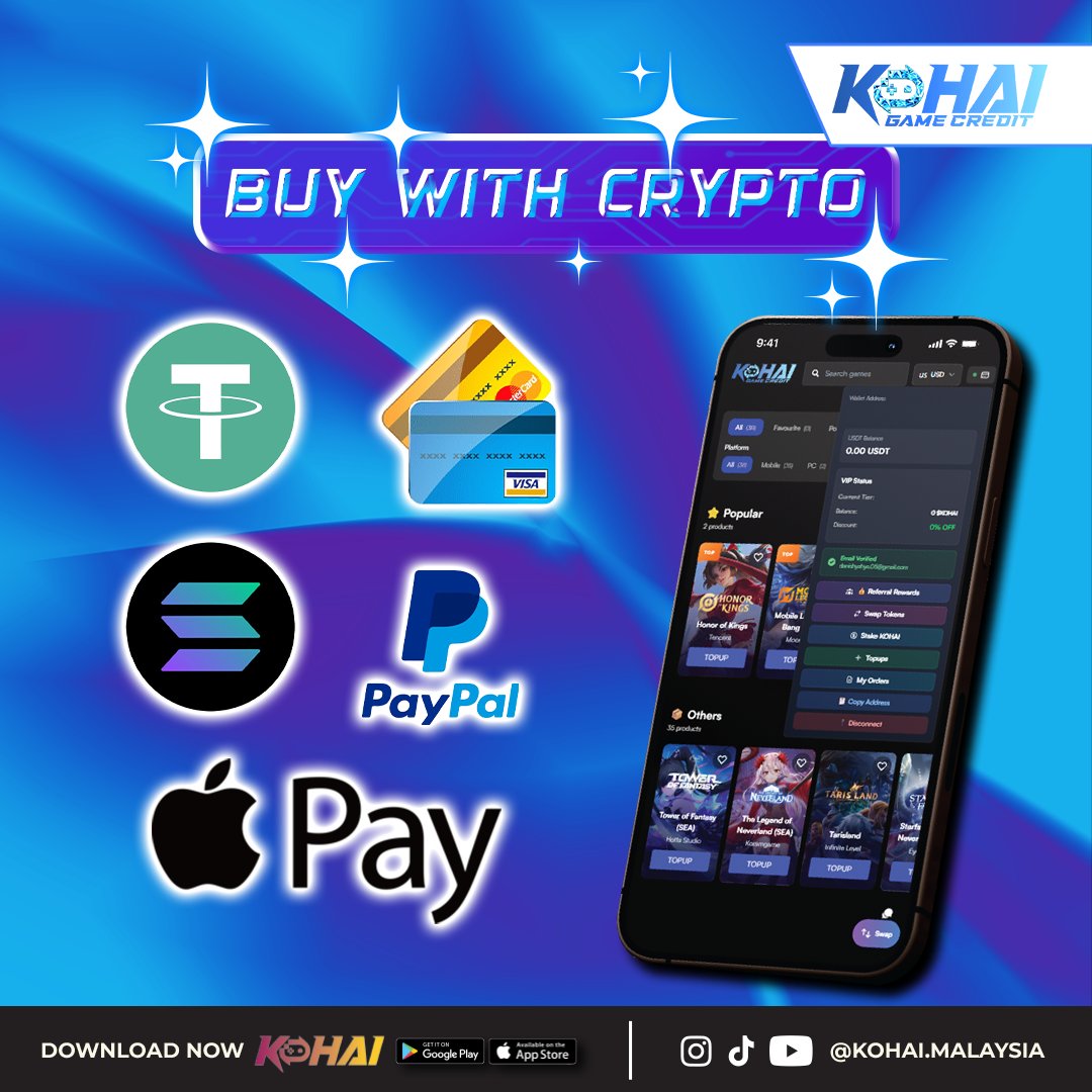 Still accept your favourites ✅ FPX • Online Banking • E-Wallets. Same payments, same peace of mind — just looks better now. 🚀 LAUNCHING SOON!
#KohaiWeb3 #NewPlatform #KohaiNexus #GameTopup