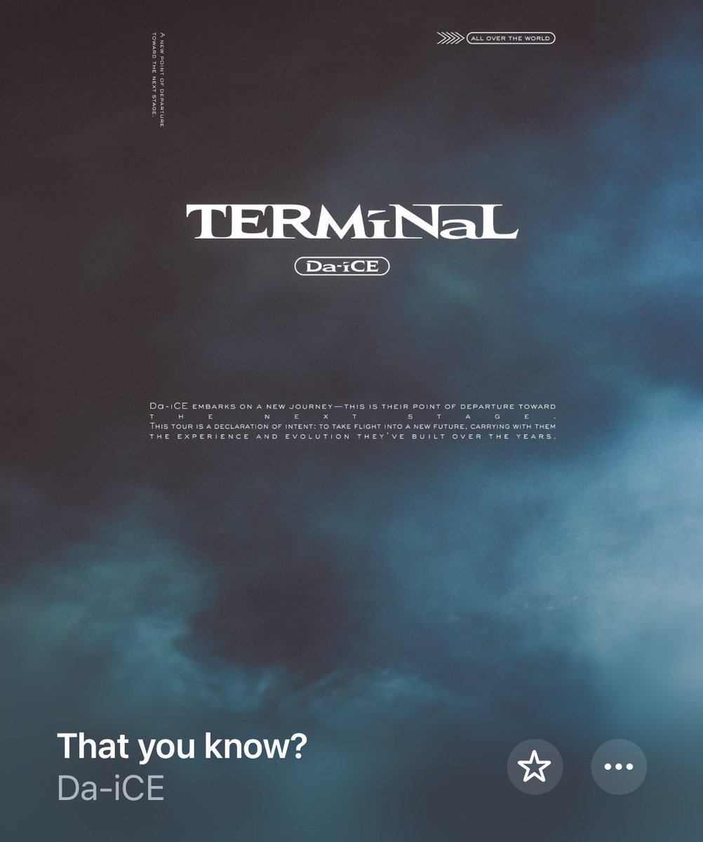 Da-iCEさんのNEW ALBUM 『TERMiNaL』
M9 That you know?のギター弾かせて頂きました！✨
良かったら聞いてね🎸