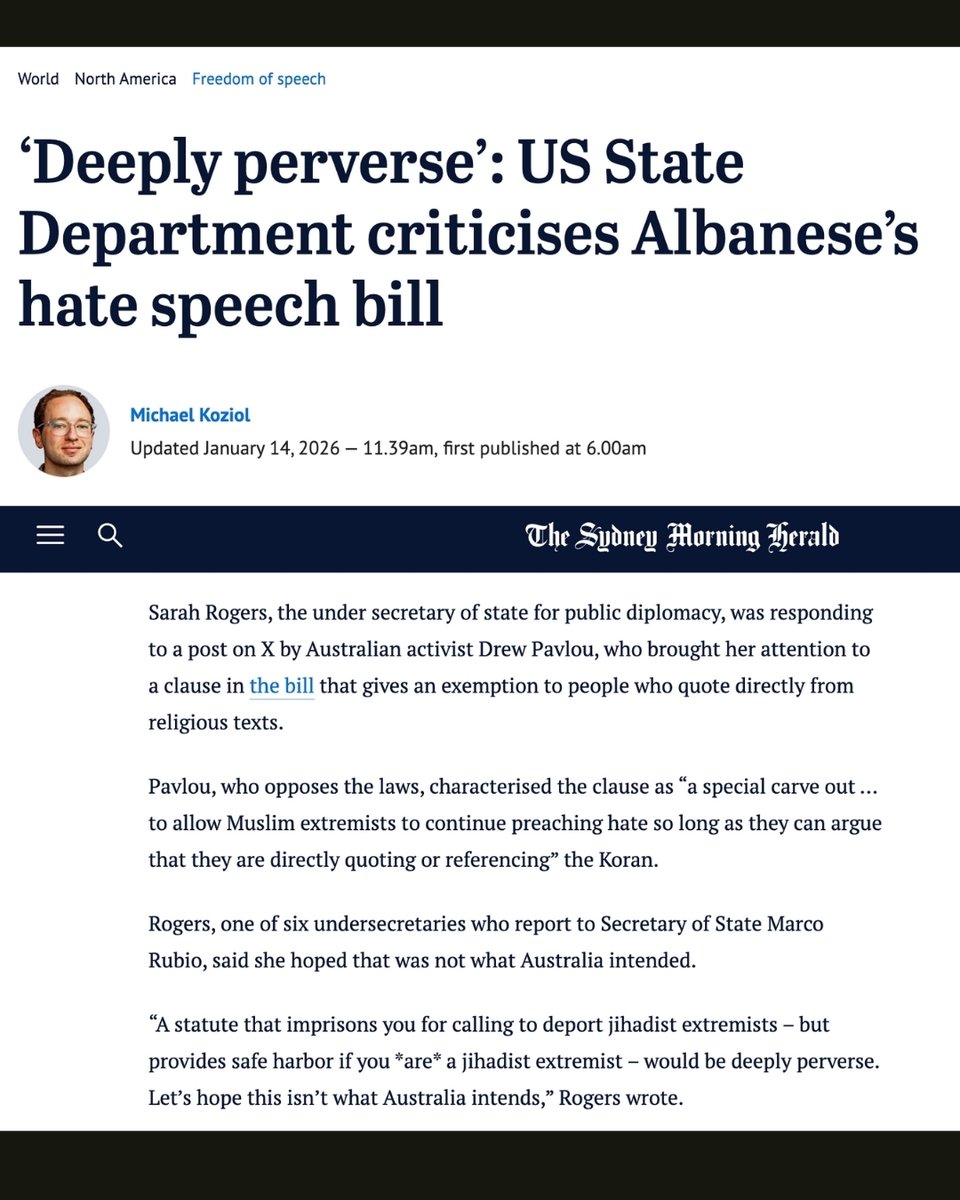 Thanks to my X account I was able to alert the Trump administration to the Australian government's attacks on free speech. 

So thankful for this great platform