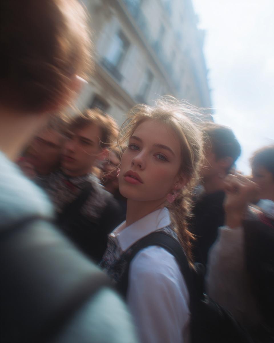 This style captures ultra-realistic, candid moments with a focus on dramatic lighting and textures, emulating a paparazzi aesthetic.