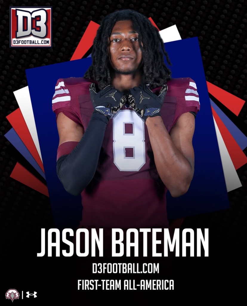 Jason8Bateman's tweet image. Thank you to all of my teammates and coaches here at Eastern University. This is an amazing achievement for me and I believe that there’s still so much more room to improve. First Team All American! #d3fb #d3sports #AllAmerican #football #Awards
