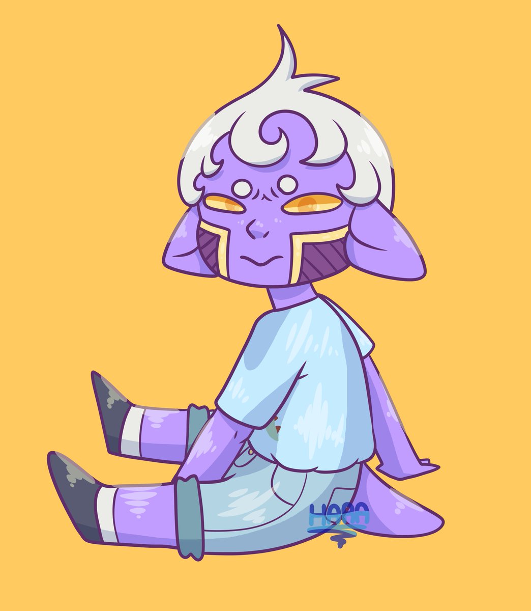 FeralFailure's tweet photo. a little art dump! These two are siblings! The purple one is named Little One and the green is Free! Free is mute and she was originally an alien meat trade product, her species is bred to be eaten by other aliens. Little One is the child of two of my other ocs! https://t.co/LF6L5xcSKq