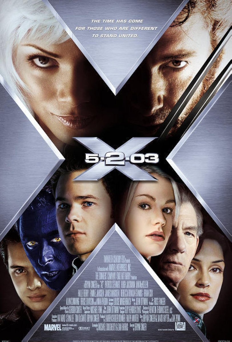 Thoughts on X2 (2003): Effectively expounds upon social subtexts, but still not serious enough to deliver them. The mutants here all have something to admire individually in strength &amp; conviction. Stryker is an extremely weak villain. The action is still varied &amp; exciting. (3/5)