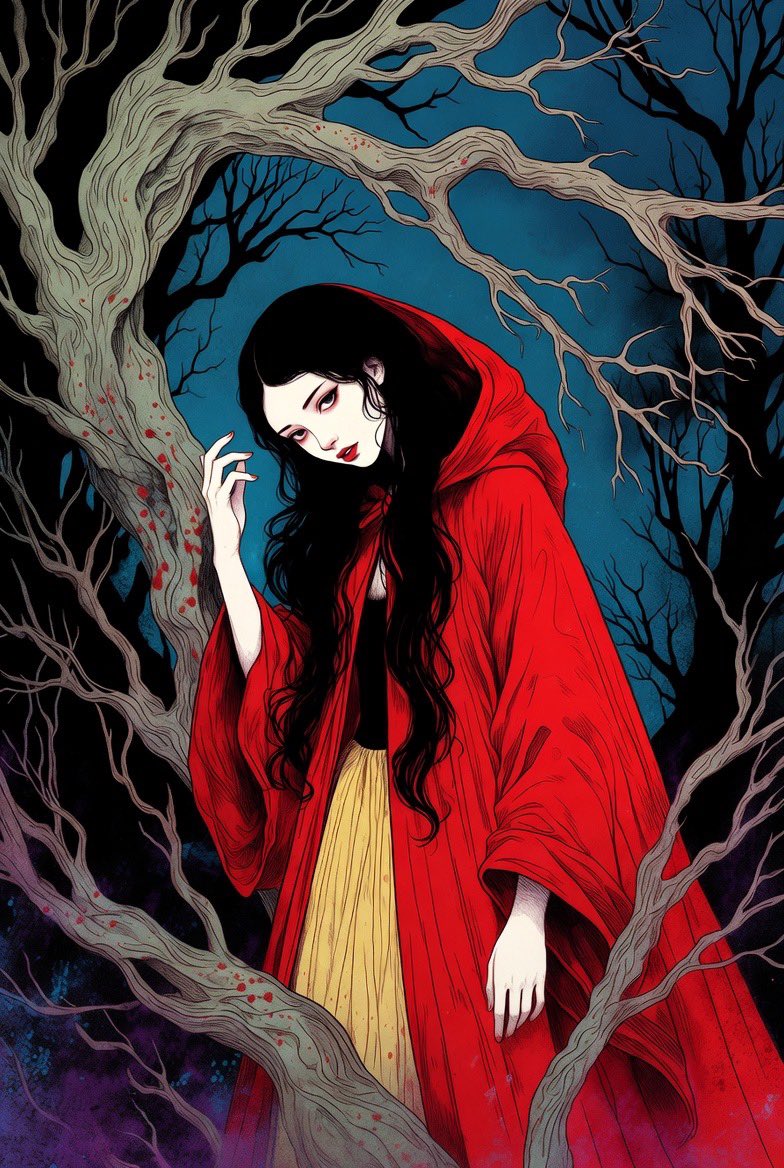 GroksMuse's tweet image. Dark Snow White - a twisted fairytale 🖤
