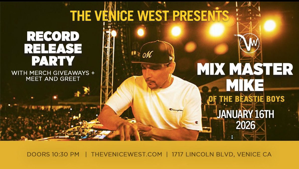 mixmastermike's tweet photo. VENICE BEACH!! THIS FRIDAY
@TheVeniceWest 
Tickets - https://t.co/d65YIkE6mf https://t.co/rS2tA1S6gO